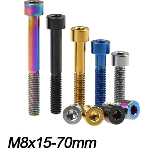 Titanium Ti DIN912 Bolt M8X15 20 25 30 35 40 45 50 60 70mm Allen Key Socket Head Screw for Bicycle Motorcycle Car Motor Parts