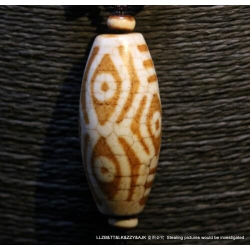 Treasure Unique Ultra Magic Tibetan Old Agate 6 DRAGON Eye Master Large Drum S dZi Bead Amulet NECKLACE Pendant Timestown UPD22