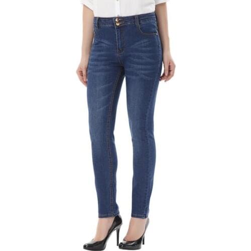 Mom High Waisted Vintage Stretch Elastic Denim Pants For Women Pencil Comfy Slim Fit Skinny Jeans Trousers Lady Plus Size