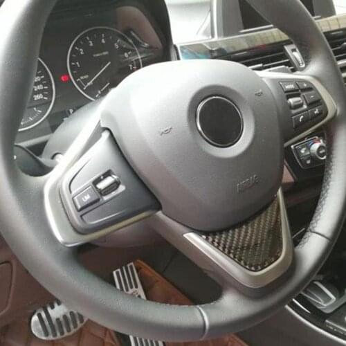 VODOOL Carbon Fiber Car Steering Wheel Sticker For BMW 2 Series F45 F46 X1 F48 1 Series F52 Interior Decor Stickers Car Styling