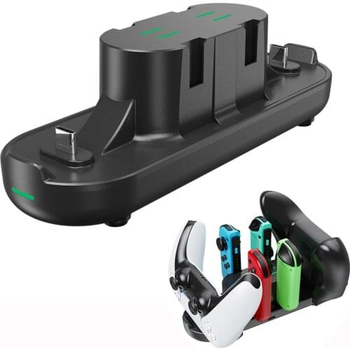 6 in 1 Fast Charger for Nintendo Switch Pro Wireless Controller Charging Cradle Dock Station for PS5 Xbox Series X S Joystick
