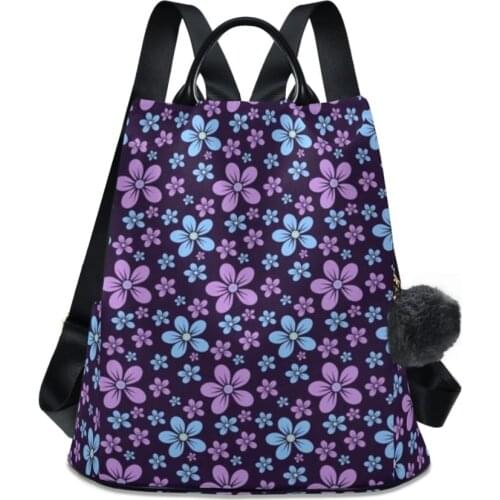 Woman fashion backpack female bag fashion backpacks for teenage girl retro College student school bags Seamless flower knapsack