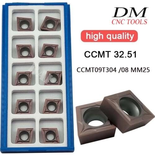 10Pcs CCMT 32.51 INSERT CCMT09T304 MM25 high quality CNC lathe turning blade carbide blade