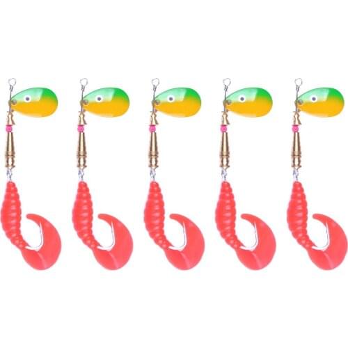 10pcs/lot Spinner Bait Fishing Lure Metal Spoon with Soft Tail,hook Spoon Lure Baits Hard Spinner