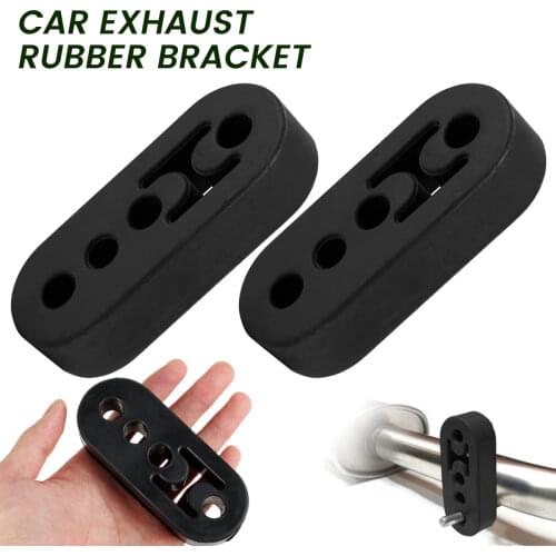 2pcs Car Exhaust Hanger Universal 4 Holes 12mm Muffler Car Rear Exhaust Mount Brackets Repair High Density Rubber Muffler Hanger