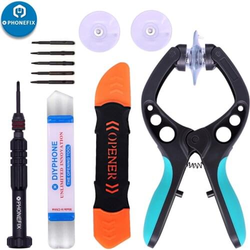 4 in 1 Mobile Phone Repair Tools Kit LCD Screen Suction Cup Pry Opening Tool Screwdriver Set for iPhone X 8 7 6S 6 Plus Repair