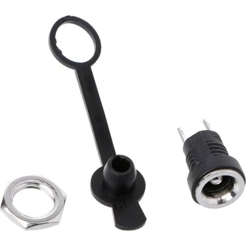 5.5mmx2.5mm Female DC Power Jack Plug Socket Waterproof Panel Mount Connector Q1QC