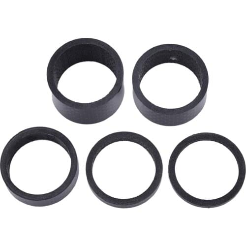 5Pcs 3/5/10/15/20mm Carbon Fiber Carbon Spacers Carbon Headset Spacer Fork Washer Stem Spacers For MTB Road Bike Parts