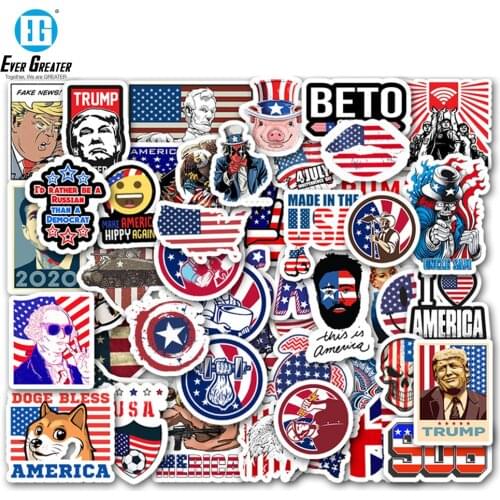 50 PCS US America USA Car Stickers and Decals for Laptop Motorcycle Skateboard Graffiti Sticker