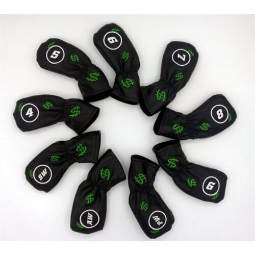 9pcs/lot Cash Money USD Golf Irons Covers Soft PU Iron Complete Set Golf Headcovers #4-9PAS Mascot Novelty Gift