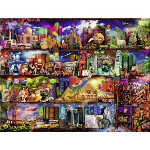 World of Books Full 5d Diy Diamond Painting Embroidery Kit Rhinestone Diamond Mosaic Cross Stitch Fairy landscape Art Home Decor