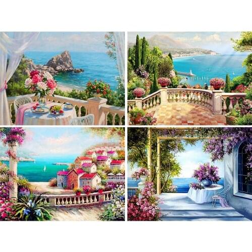 5D DIY Diamond Painting Full Square Landscape Flower Sea Cross stitch Kit Embroidery Mosaic Picture Of Rhinestones Home Decor