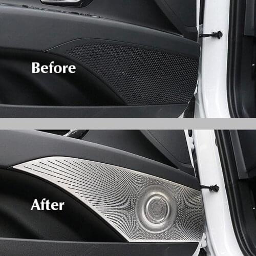 Car Accessories 4Pcs Car Door Audio Speaker Decor Cover Loudspeaker 3D Trim Sticker for Hyundai Elantra CN7 2021