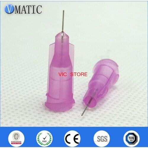 Free Shipping Non Sterilized 100Pcs 30G 1/4 Inch Stainless Steel Tip Dispensing Screw Needles Lavender Color Syringe Needle Tips