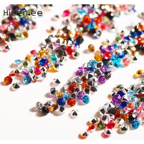 Crystal Bling Colourful 3mm Micro Diamond Gemstone Style Rhinestone Bead Gel Polish Tips 3D Women Makeup DIY Manicure Decoratens