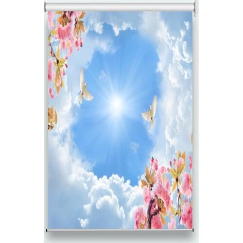 European Window Roller Blinds Luxury Curtains For Living Room Bedroom Design Flower Shade Blackout Bathroom Kitchen Curtains