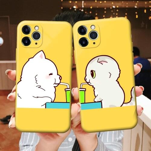 Cute cartoon cat mouse Phone Case For iPhone 12 11 Pro Max XR Xs Max 7 8 Plus X 12 mini 7Plus case Candy Soft Silicone Cover