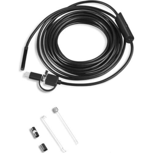 5.5mm TYPE C USB Mini Endoscope 2M Hard Cable Snake Borescope Inspection Camera for Android Smartphone PC