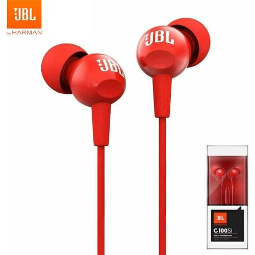 Original JBL C100Si 3.5mm Wired Stereo Earphone Deep Bass Music Sport Headset Handsfree Headphone with Microphone for Smartphone