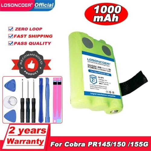 Original LOSONCOER Battery 1000mAh GA-BP3 Battery For Cobra PR145, PR150, 150 PR155 155G Walkie-Talkie 2-Way Radios