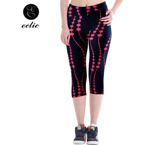 Pantacourt Femme Crop Leggings Women Digital Printing Beaded Leggings Butt Push Up Leggings Capris High Waisted Workout Pants