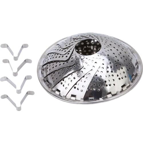 Stainless Steel Lotus Steaming Tray Multi-Function Changeable Fruit Tray Retractable Folding Magic Steamer Tray Steaming Rack