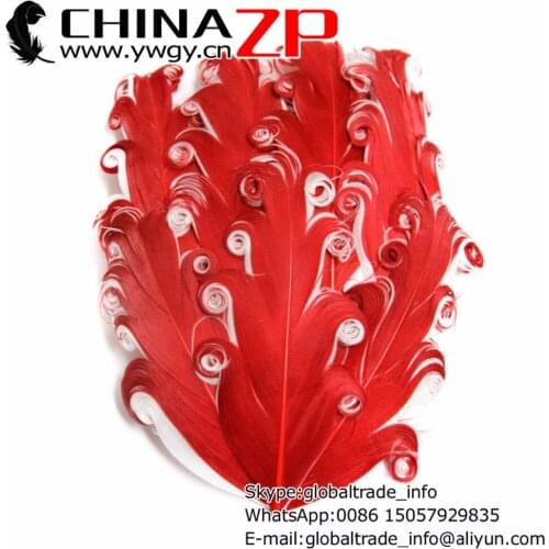 Leading Supplier CHINAZP Factory 50pcs/lot Colorful Dyed Red and White Nagorie Goose Feather Pad
