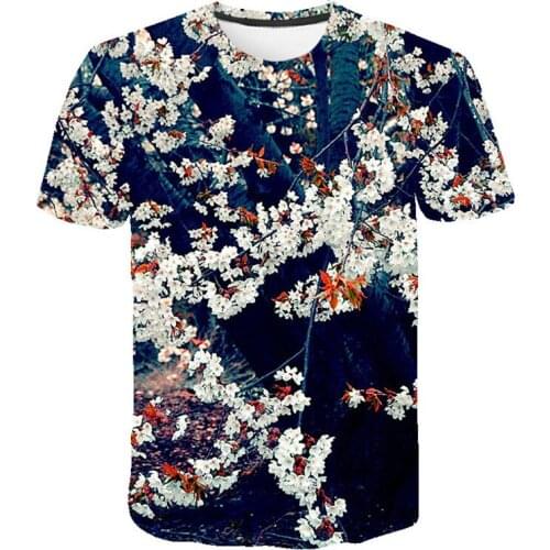 The most fashionable pink flowers mens and womens 3D printed T-shirts mens and womens hip hop Harajuku set t-shirts