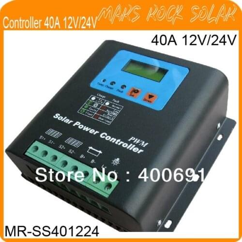 40A 12V/24V PWM Solar System Voltage Controller Regulator with LED Display,Temperature Compensat,Auto-Identification Voltage