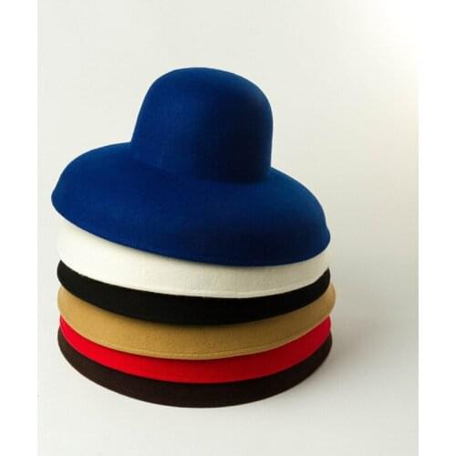 European And American New Fashion Retro Bowler Hats For Women Wide Brim Wool Catwalk Stage High Quality Sombrero Mujer Cape Bone