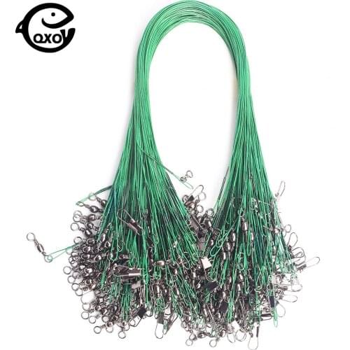 QXO 20Pcs 15/20/25/30CM Steel Wire Fishing Line Equipment Artificial Fish Tackle The Goods For Hook Fish Accessories