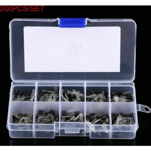 10 types 20 each Light-emitting Transistor Component Package Platter Boxed Kit For Electronic Power Transistor Assortment Kit