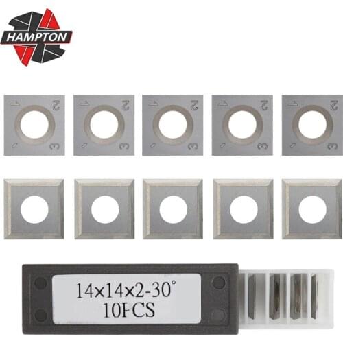 Hampton 10pcs Carbide Inserts Cutter 14x14x2mm 30 Degree 4-Edge Square Round Edge Blades For Wood Turning Tool