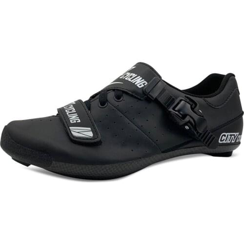 C1 City Cycling Shoes Heat Moldable 3K Carbon Fiber Road Bike Sneakers Buckle Shoelaces Thermoplastic Bicycle