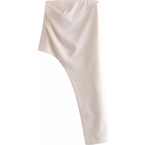 ZA New Summer Vintage Skirt Women High Waist Package Hip Pencilskirt Front Split Irregular Skirts XITIMEAO