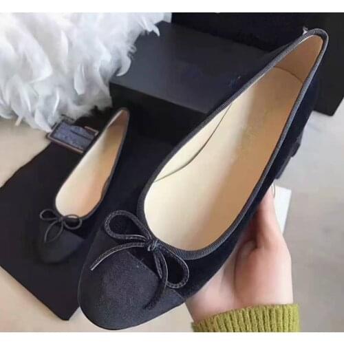 QueePaceWomens Shoes Genuine Leather Ballet Shoes Breathable Hot Sell Shoes New Fashion Casual Shoes For Spring Large Size34-43