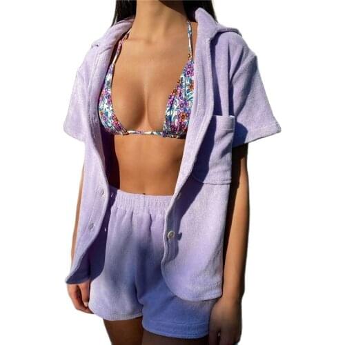 Casual sports suit ladies 2021 summer two-piece shorts suit yellow shirt top and mini loose shorts suit fashion casual wear