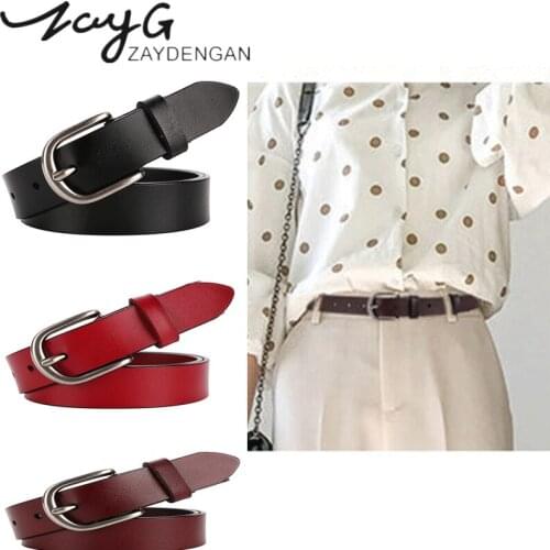 ZAYG New women belts luxury brand leather wide belt pin buckle belts for women apparel accessories waist belts designers luxury