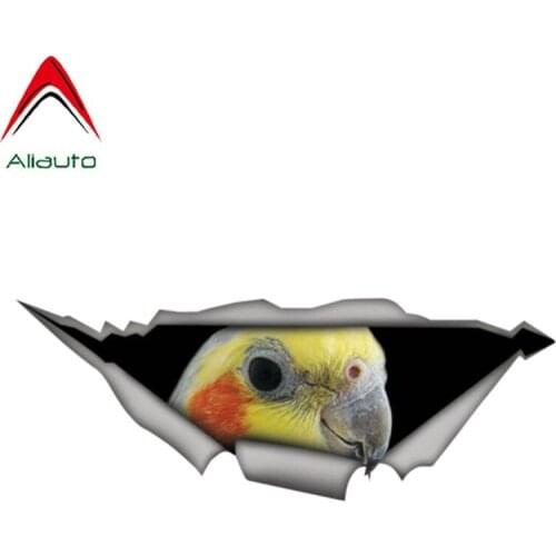 13cm x 5cm Cockatiel parrot decal Sticker Torn Metal Decal Wild Animal Car Stickers Window Bumper 3D Car Styling Car accessories