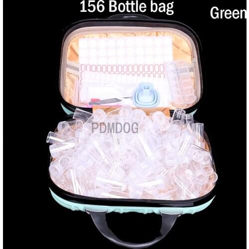 156 bottles of 5d diamond painting accessories tool storage box suitcase portable zipper bag Funnel box with sticker