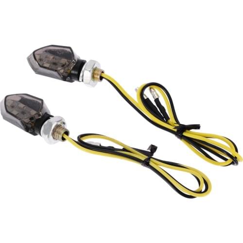 2pcs Amber Mini Motorcycle Turn Signal Indicator Light Blinker 12V 5LED ABS Plastic PC Lens For Moto Replacement Accessories