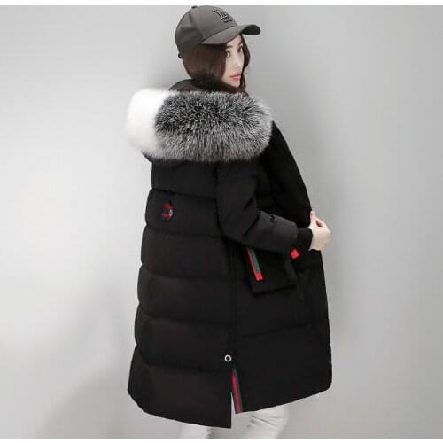 2020 Parka New Style Womens Winter Coat White Duck Down Jacket Women Hooded Artificial Fur Collar Coats Casacos WXF176