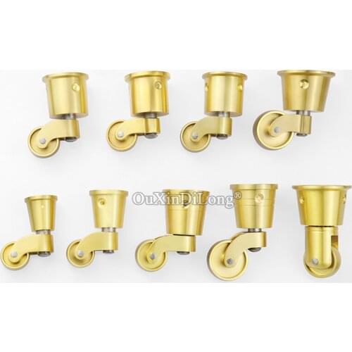 4PCS Heavy Duty Brass Universal Wheels Metal Casters Silent Reinforce Furniture Casters Furniture Support Legs GF371