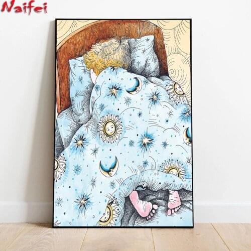 5D Diy Diamond painting Sleep boy Picture Full Square/Round Diamond Embroidery Cross stitch Gift Kits Home decor Childs gift