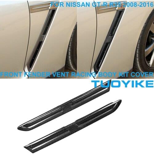 LHD RHD Car Styling Real Carbon Fiber Front Fender Vent Arch Flare Racing Body Kit Cove Trim For Nissan GTR GT-R R35 2008-2016