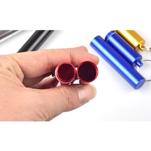 Free Shipping Pillbox Keychain Pill Box WaterProof Aluminum Drug Pill Cases Bottle Holder Container For Medicines