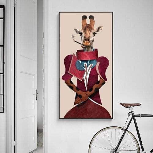 DDWW Large Giraffe High Quality Literary Abstract Super Wall Art Pattern Modern Culture Style Canvas Wall Picture for Home Decor