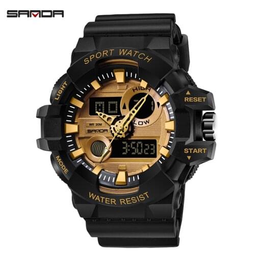 SANDA Sports Mens Watches Top Brand Luxury Military Quartz Watch Men Waterproof S Shock Wristwatches Relogio Masculino 780
