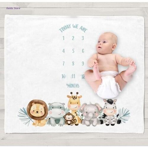 Twin Baby Monthly Record Growth Milestone Blanket Swaddle Wrap Photography Props