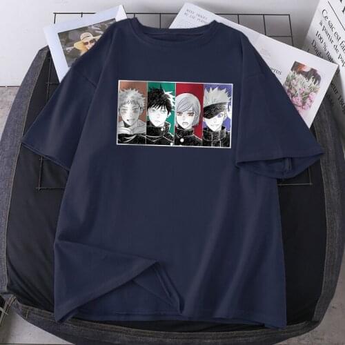 Gojo Satoru Cartoon T-shirts Women Print Fashion Oversize Tshirts White Tops Tees Funny Clothing Loose Fit Ladies Camiaetas